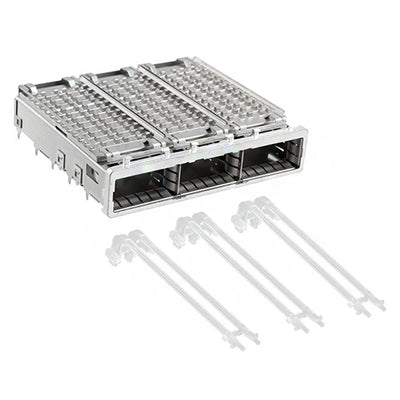2057042-1 by TE Connectivity AMP Connectors - CONNECTOR QSFP+ CAGE 1X3 W/HSINK R/A