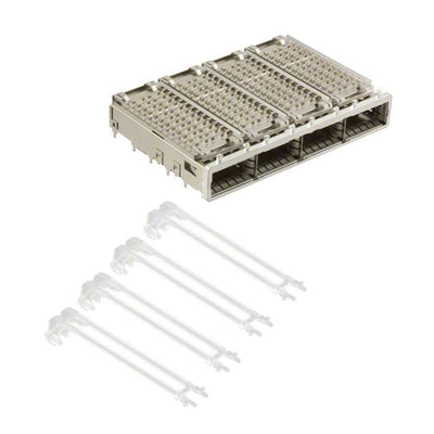 2057183-1 by TE Connectivity AMP Connectors - CONNECTOR QSFP+ CAGE 1X4 W/HSINK R/A