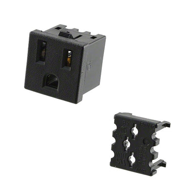208697-2 by TE Connectivity AMP Connectors - PWR ENT RCPT NEMA5-15 PANEL IDC