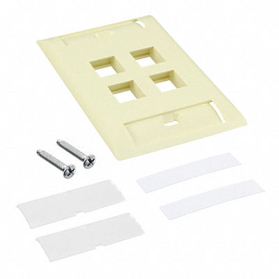 2111011-1 by TE Connectivity AMP Connectors - FACEPLATE SNGL GANG 4PORT ALMOND