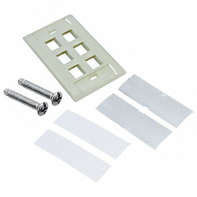 2111012-1 by TE Connectivity AMP Connectors - FACEPLATE SNGL GANG 6PORT ALMOND