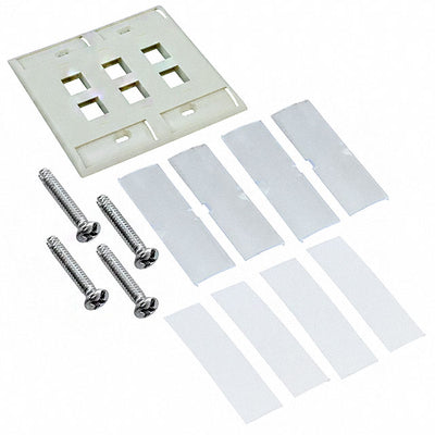 2111013-1 by TE Connectivity AMP Connectors - FACEPLATE DBL GANG 6PORT ALMOND