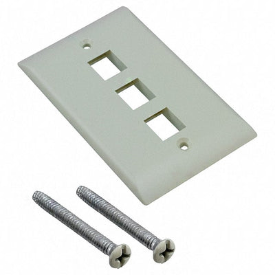 2111023-1 by TE Connectivity AMP Connectors - FACEPLATE SNGL GANG 3PORT ALMOND