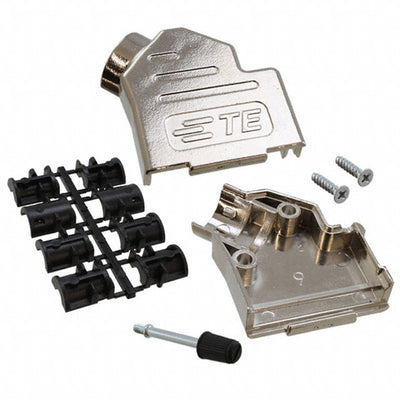 2198618-9 by TE Connectivity AMP Connectors - CONNECTOR BACKSHELL 9P 45DEG SHLD SLV