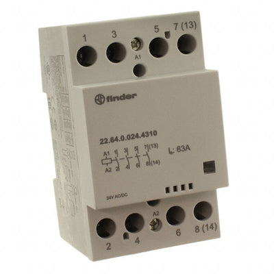 22.64.0.024.4310 by Finder Relays, Inc. - RLY CONTACTOR 4PST 63A 24V