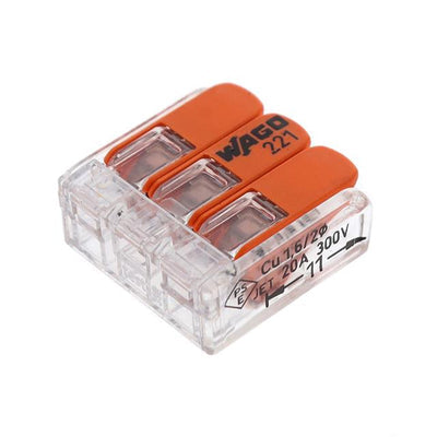 221-413/996-010 by WAGO Corporation - SPLICE LEVER 24-12AWG 3POS 10PC