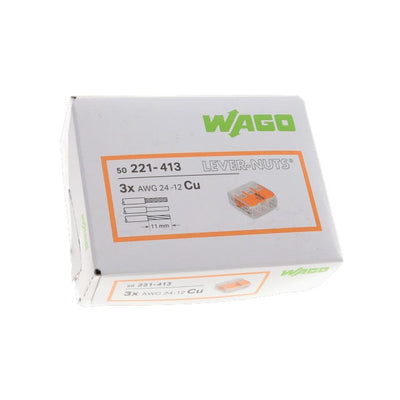 221-413/K194-4045 by WAGO Corporation - SPLICE LEVER 24-12AWG 3POS 50PC