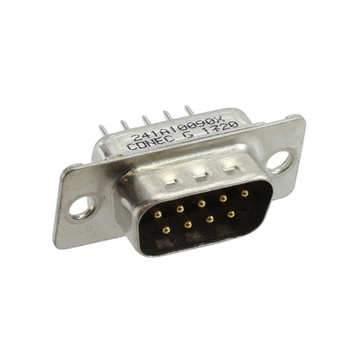 241A10090X by Conec - CONNECTOR D-SUB PLUG 9POS VERT SLDR