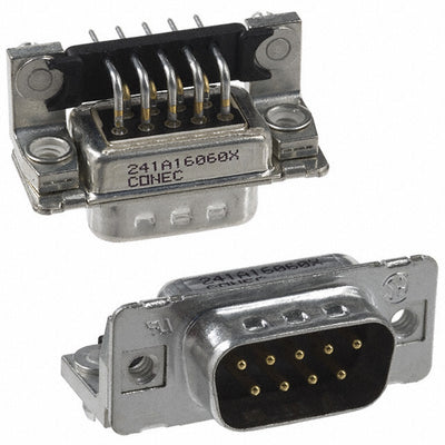 241A16060X by Conec - CONNECTOR D-SUB PLUG 9POS R/A SLDR