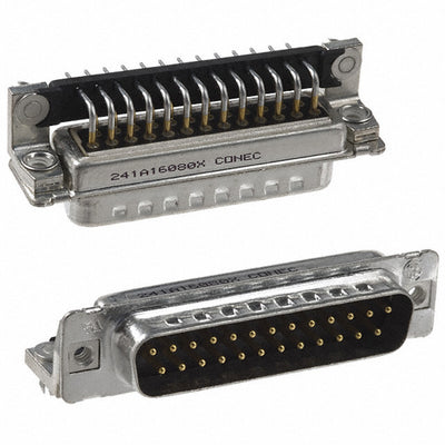 241A16080X by Conec - CONNECTOR D-SUB PLUG 25POS R/A SLDR