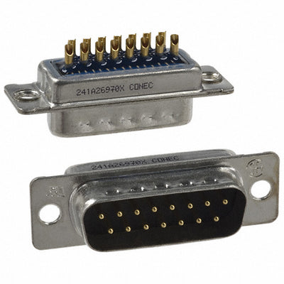 241A26970X by Conec - CONNECTOR D-SUB PLUG 15POS SLDR CUP