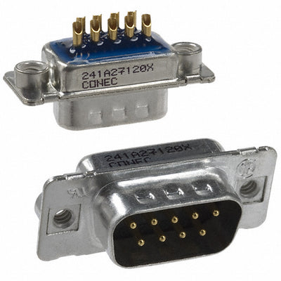 241A27120X by Conec - CONNECTOR D-SUB PLUG 9POS SLDR CUP