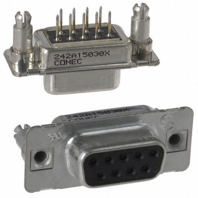 242A15030X by Conec - CONNECTOR D-SUB RCPT 9POS VERT SLDR