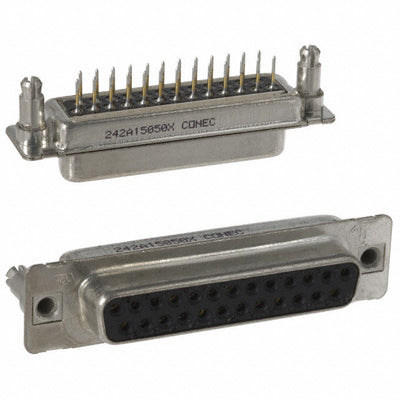 242A15050X by Conec - CONNECTOR D-SUB RCPT 25POS VERT SLDR