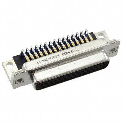 242A25680X by Conec - CONNECTOR D-SUB HD RCPT 44P R/A SLDR