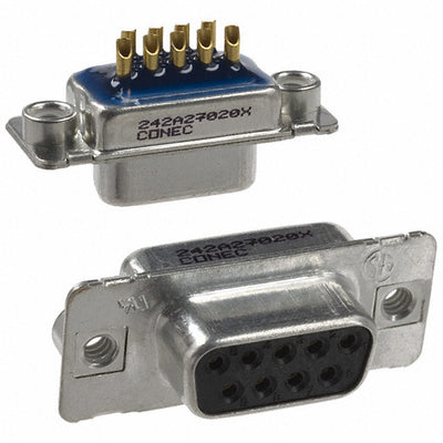 242A27020X by Conec - CONNECTOR D-SUB RCPT 9POS SLDR CUP