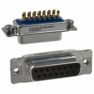 242A27030X by Conec - CONNECTOR D-SUB RCPT 15POS SLDR CUP