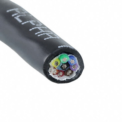 25098 BK199 by Alpha Wire - CABLE 8COND 24AWG BLK SHLD FEET