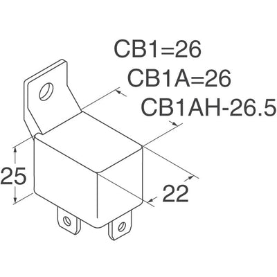 CB1AH-T-R-P-12V by Panasonic Electric Works - CB RELAY HR 1 FORM A 12V
