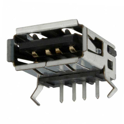 292303-1 by TE Connectivity AMP Connectors - CONNECTOR RECPT USB2.0 TYPEA 4POS R/A