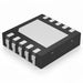 Black electronic component with silver pins on a white background