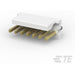 A white plastic electrical connector with gold-plated pins, shown on a clean white background with a faint TE logo watermark in the bottom right corner.
