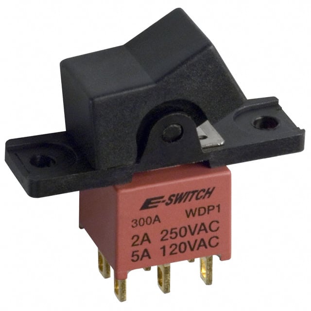 300AWDP3R1BLKM1QE by E-Switch - ROCKER SWITCH DPDT5A 120V