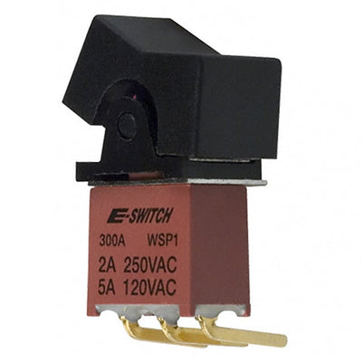 300AWSP1J1BLKM6QE by E-Switch - ROCKER SWITCH SPDT 5A 120V