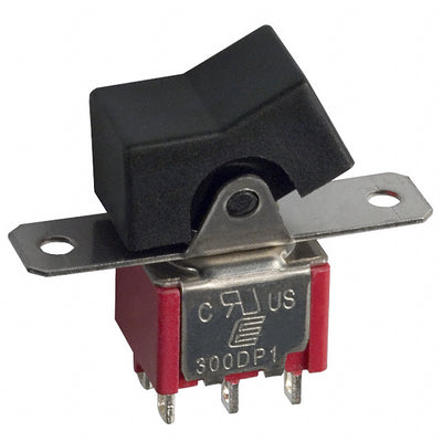 300DP1R1BLKM1QE by E-Switch - ROCKER SWITCH DPDT5A 120V