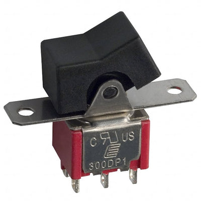 300DP3R1BLKM1QE by E-Switch - ROCKER SWITCH DPDT5A 120V