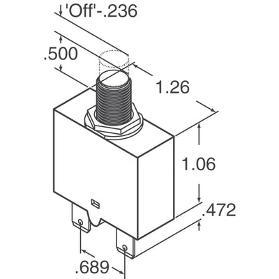 1658-G21-02-P13-15A by E-T-A - THERMAL CIRCUIT BREAKER15A 240VAC 28VDC