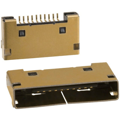 3260-10S2(55) by Hirose Electric Co Ltd - CONNECTOR RECPT 10P 0.031 GOLD SMD R/A