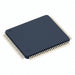 A square black integrated circuit chip with many thin metallic pins extending from the sides, shown on a plain white background.