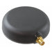 A black circular dome-shaped antenna with a gold SMA connector on the side, shown against a plain white background.