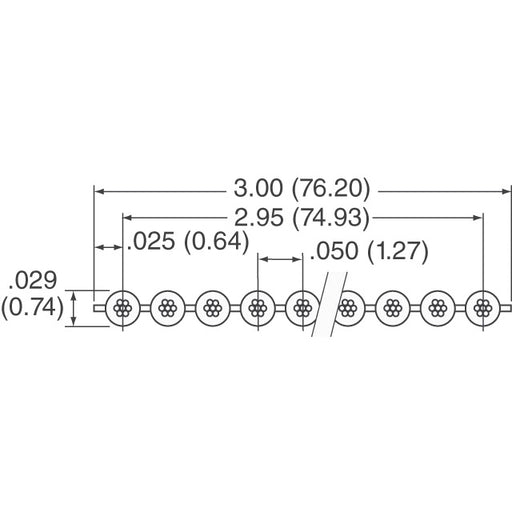 3601/64 by 3M - CABLE RIBN 64COND 0.05 BLUE 100