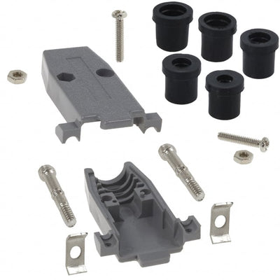 979-009-010R031 by NorComp Inc. - CONNECTOR BACKSHELL 9POS 180DEG GRAY