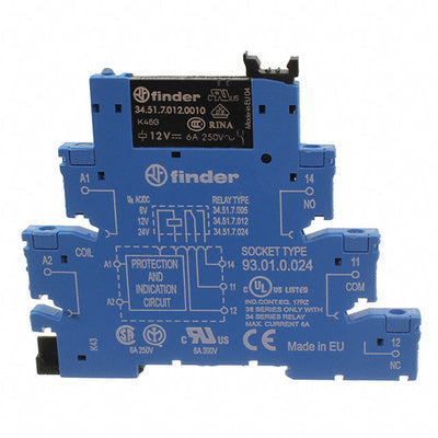 38.51.0.012.0060 by Finder Relays, Inc. - RELAY GEN PURPOSE SPDT 6A 12V