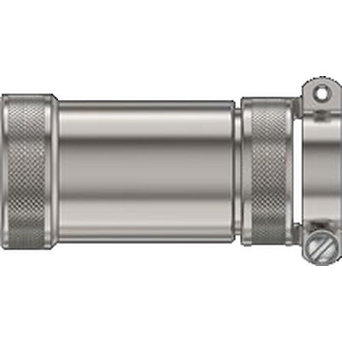 A metallic silver cylindrical hardware component with knurled textured ends and a small screw detail on the right side, shown against a plain white background.