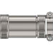 A metallic silver cylindrical hardware component with knurled textured ends and a small screw detail on the right side, shown against a plain white background.
