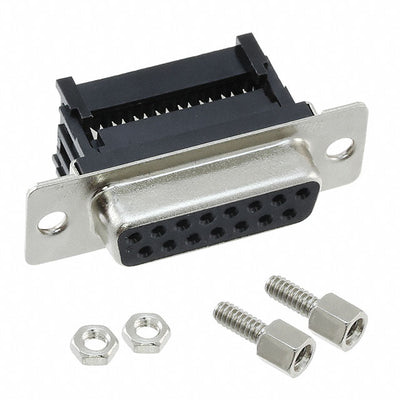 400F0-15-1-00 by CNC Tech - CONNECTOR D-SUB RCPT 15POS IDC