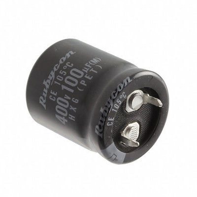 400HXG100MEFCSN22X25 by Rubycon - ALUMIN CAP 100UF 20% 400V SNAP