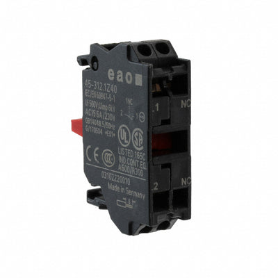 45-312.1Z40 by EAO - CONTACT BLOCK SPST-NC 10A 230V