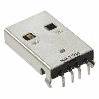 0480370001 by Molex - CONNECTOR PLUG USB2.0 TYPEA 4POS R/A