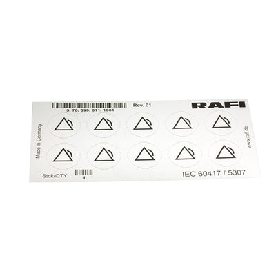 5.70.090.011/1001 by RAFI USA - LABELLING SHEET, SYMBOL ""ALARM G