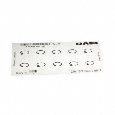 5.70.090.014/1001 by RAFI USA - LABELLING SHEET, SYMBOL ""ROTATIO