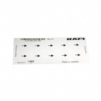 5.70.090.023/1001 by RAFI USA - LABELLING SHEET, SYMBOL ""ARROW R