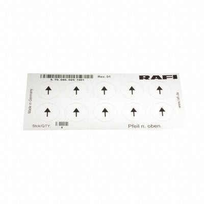 5.70.090.025/1001 by RAFI USA - LABELLING SHEET, SYMBOL ""ARROW U