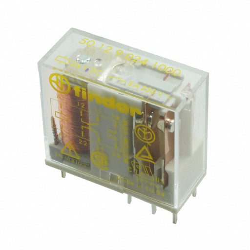 50.12.9.024.1000 by Finder Relays, Inc. - RELAY GUIDED DPDT 8A 24V DC