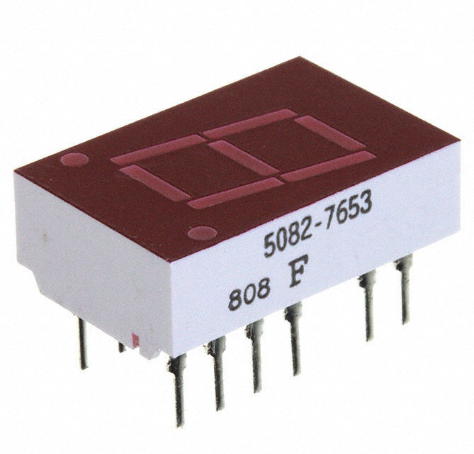 5082-7653 by Broadcom Limited - DISPLAY 7SEG 0.43"" SGL RED 14DIP