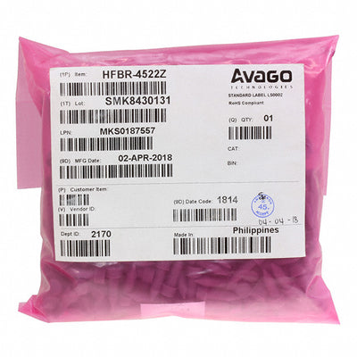 HFBR-4522Z by Broadcom Limited - HDWR V-LINK PORT PLUGS 1=500PC